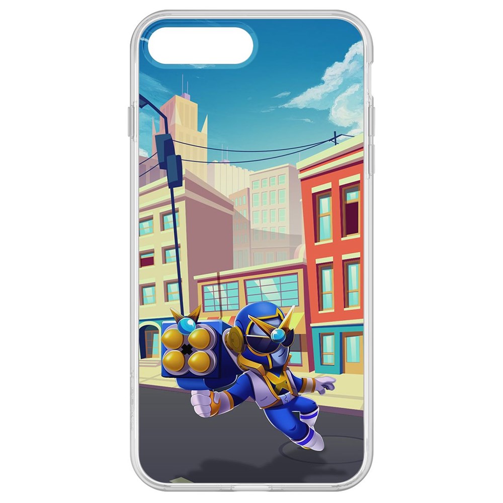 

Чехол-накладка Krutoff Clear Case Brawl Stars-Супер Рейнджер Брок для iPhone 8 Plus, Прозрачный