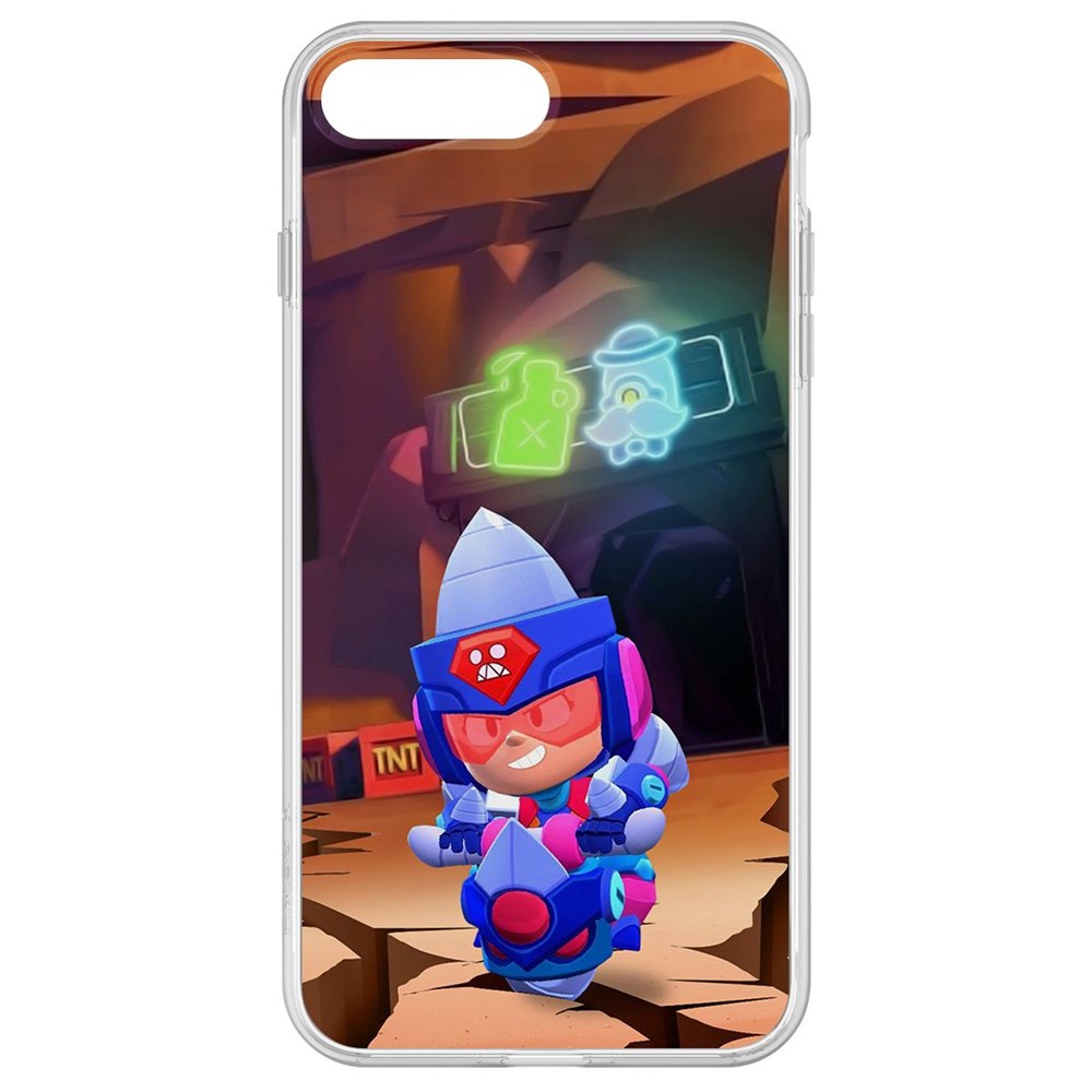 Чехол-накладка Krutoff Clear Case Brawl Stars-Ультрабурильщица Джеки для iPhone 8 Plus