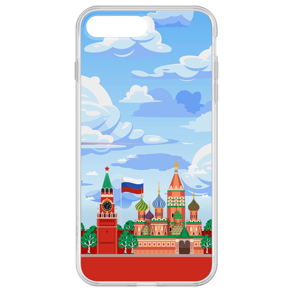 

Чехол-накладка Krutoff Clear Case Красная Площадь для iPhone 8 Plus, Прозрачный