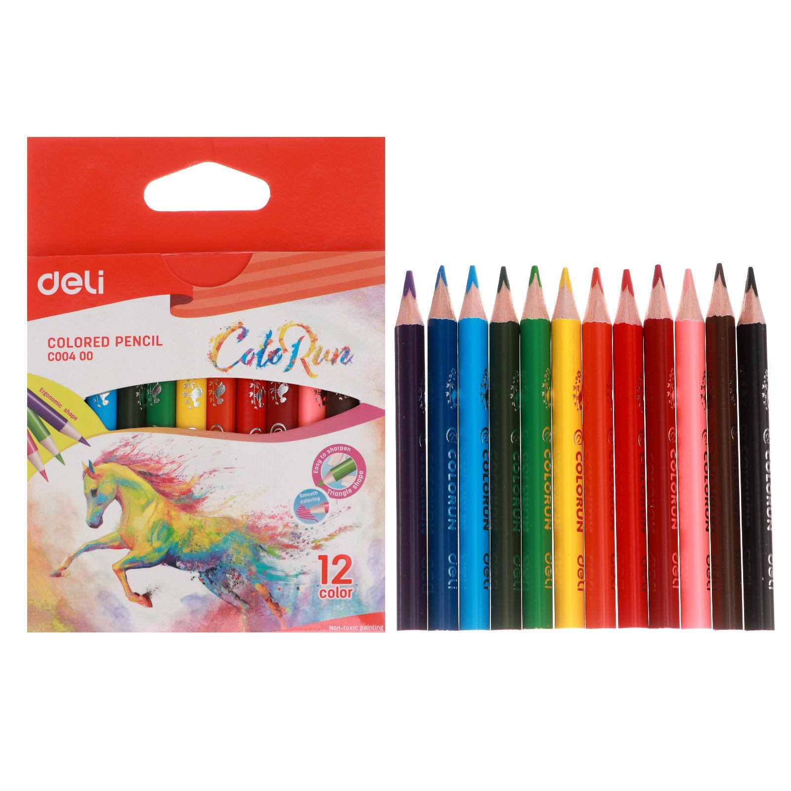 

Карандаши 12цв. Deli ColoRun трехгран. тополь, Разноцветные