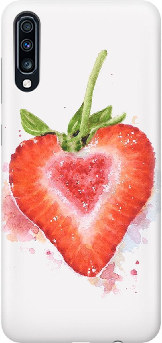 

Чехол на Samsung Galaxy A70/A70s с принтом "Акварельная клубничка", Белый;красный, 1981