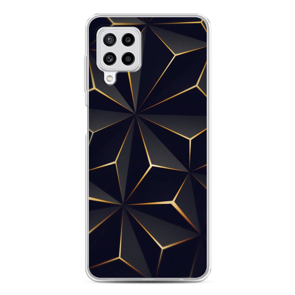 

Чехол на Samsung Galaxy A22/M22/M32 "Черные полигоны", Золотистый;черный, 2103450-3