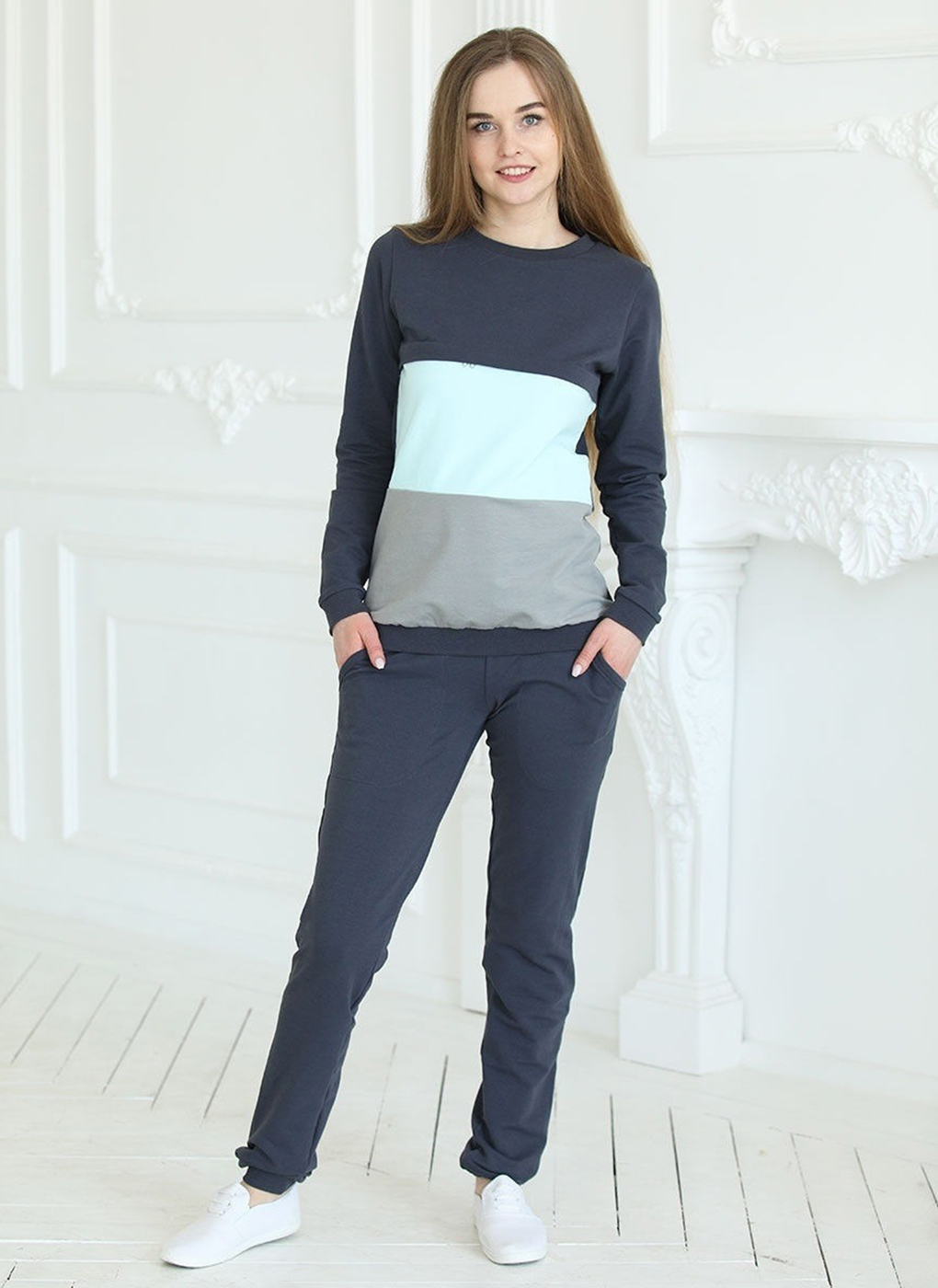 

Костюм женский Каляев 61678 серый 42 RU, 61678