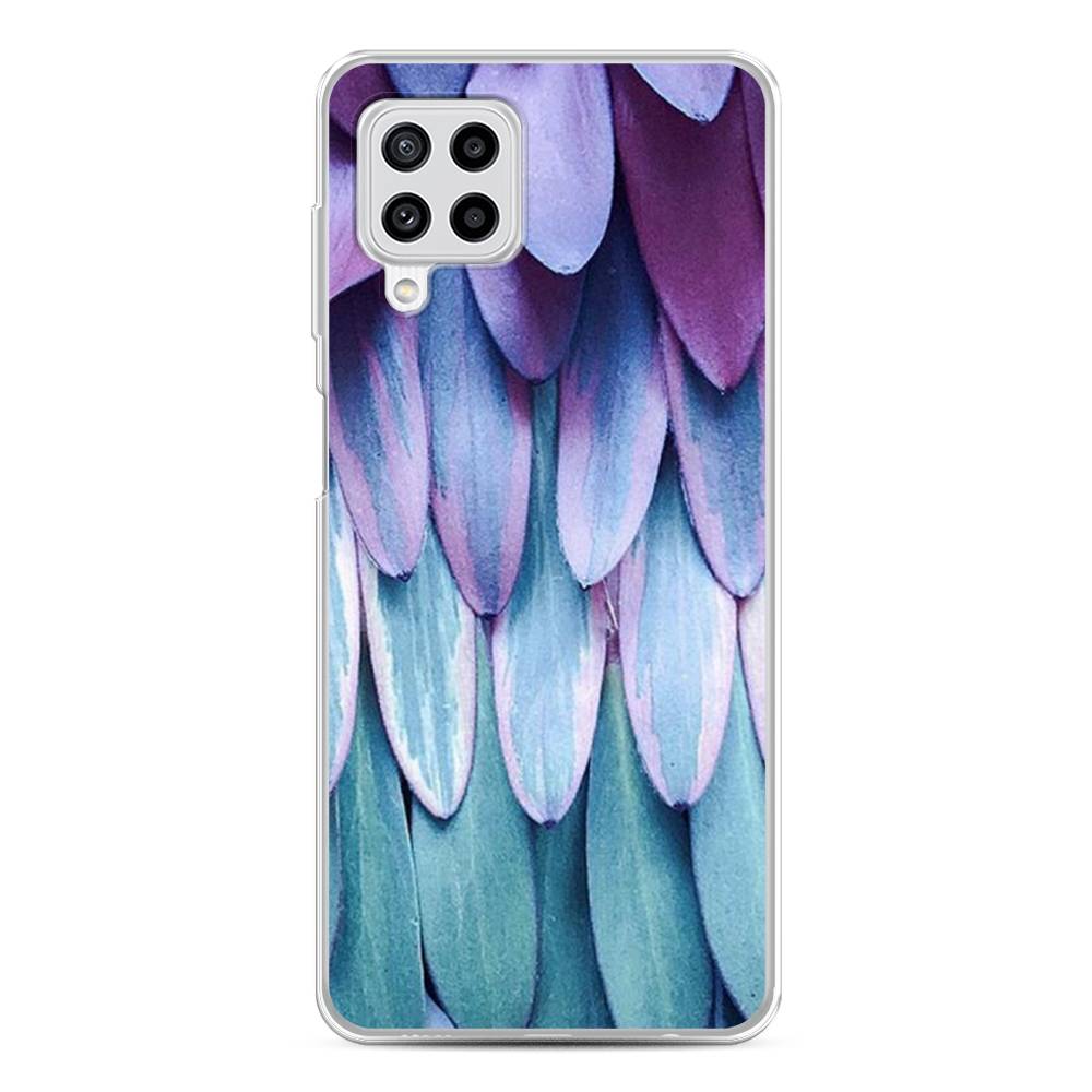 

Чехол на Samsung Galaxy A22/M22/M32 "Синее перо", Фиолетовый;голубой, 2103450-3