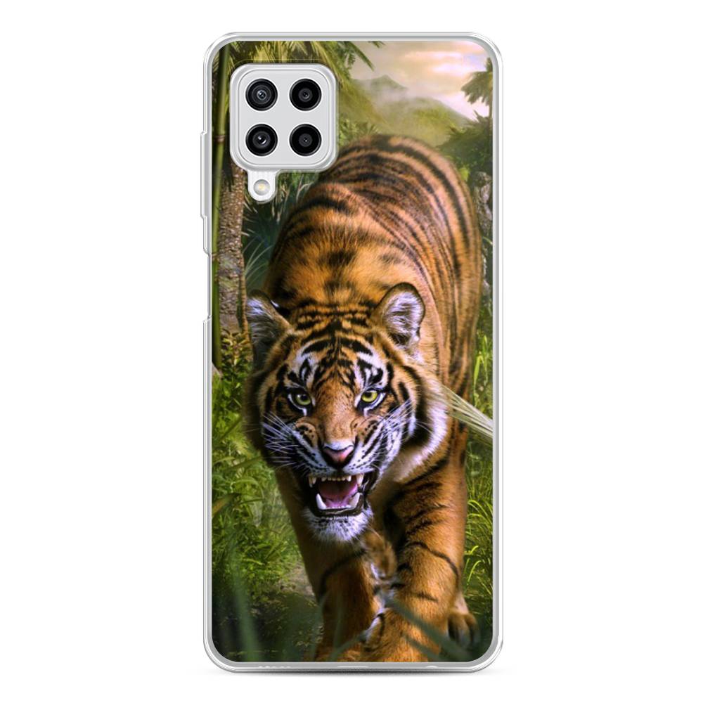 

Чехол на Samsung Galaxy A22/M22/M32 "Тигр в джунглях 2", Оранжевый;зеленый, 2103450-1