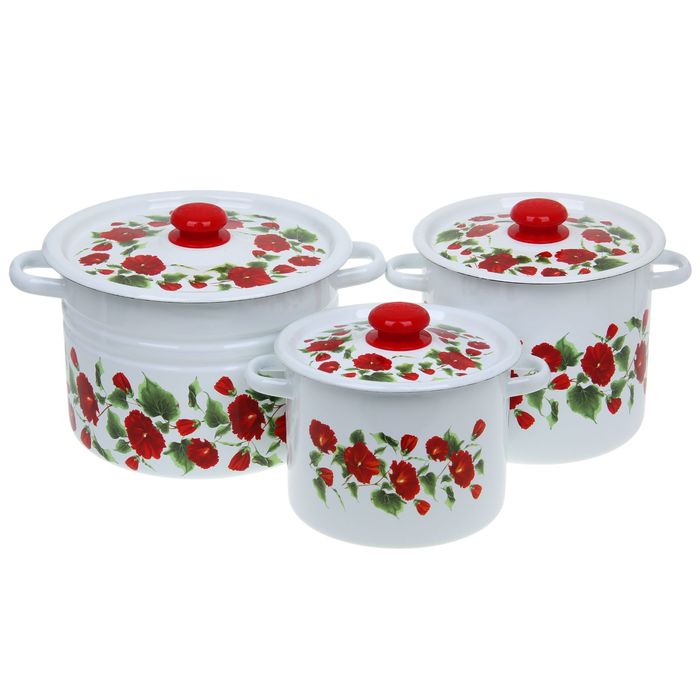 

Сибирские товары Рамо, 3 предмета: 3,5 л, 5,5 л, 8 л, Белый