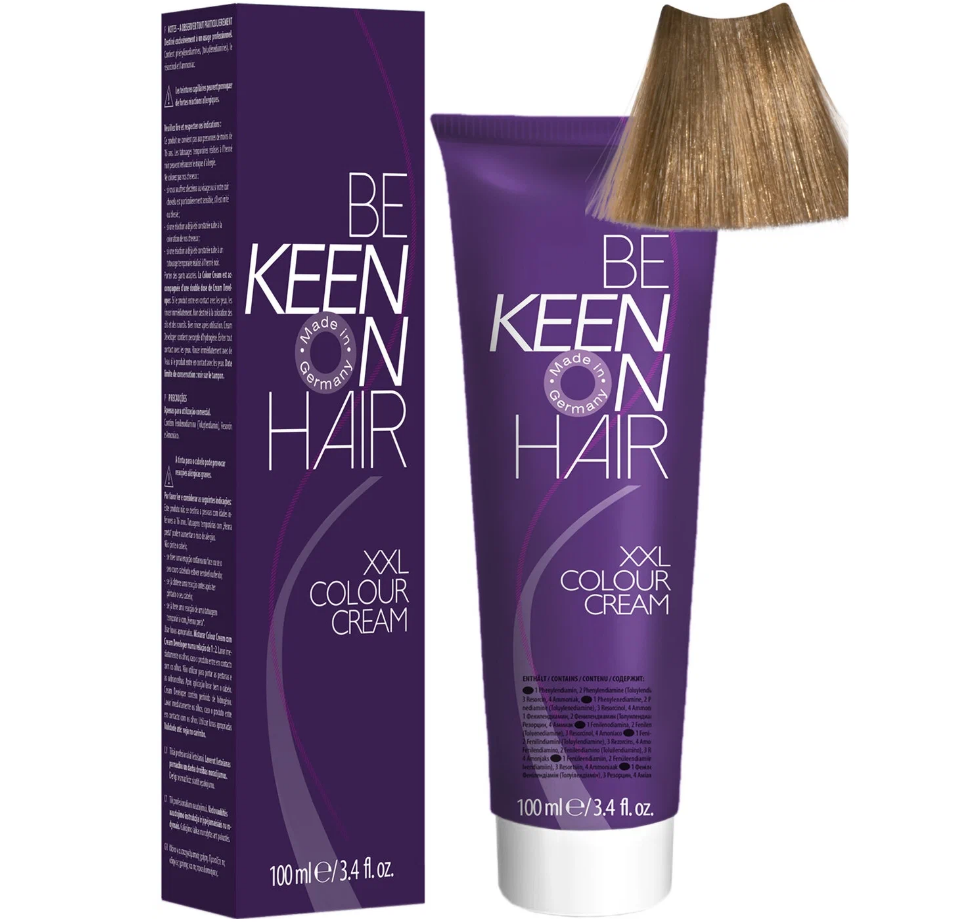 Крем-краска для волос KEEN COLOUR CREAM 8.0 Blond Intensiv, 100 мл проявитель keen cream developer 6% 1 л