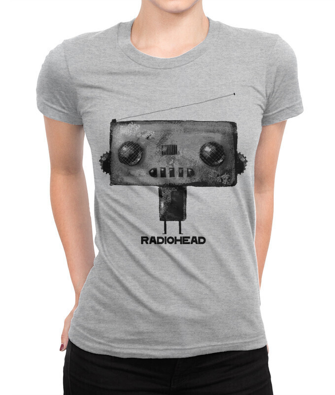 

Футболка женская Dream Shirts Radiohead 10006201 серая 2XL, Radiohead 10006201