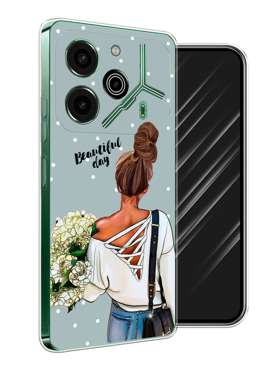 

Чехол Awog на Tecno Pova 6 Pro 5G "Beautiful day", Голубой;коричневый;бежевый, 305250-1