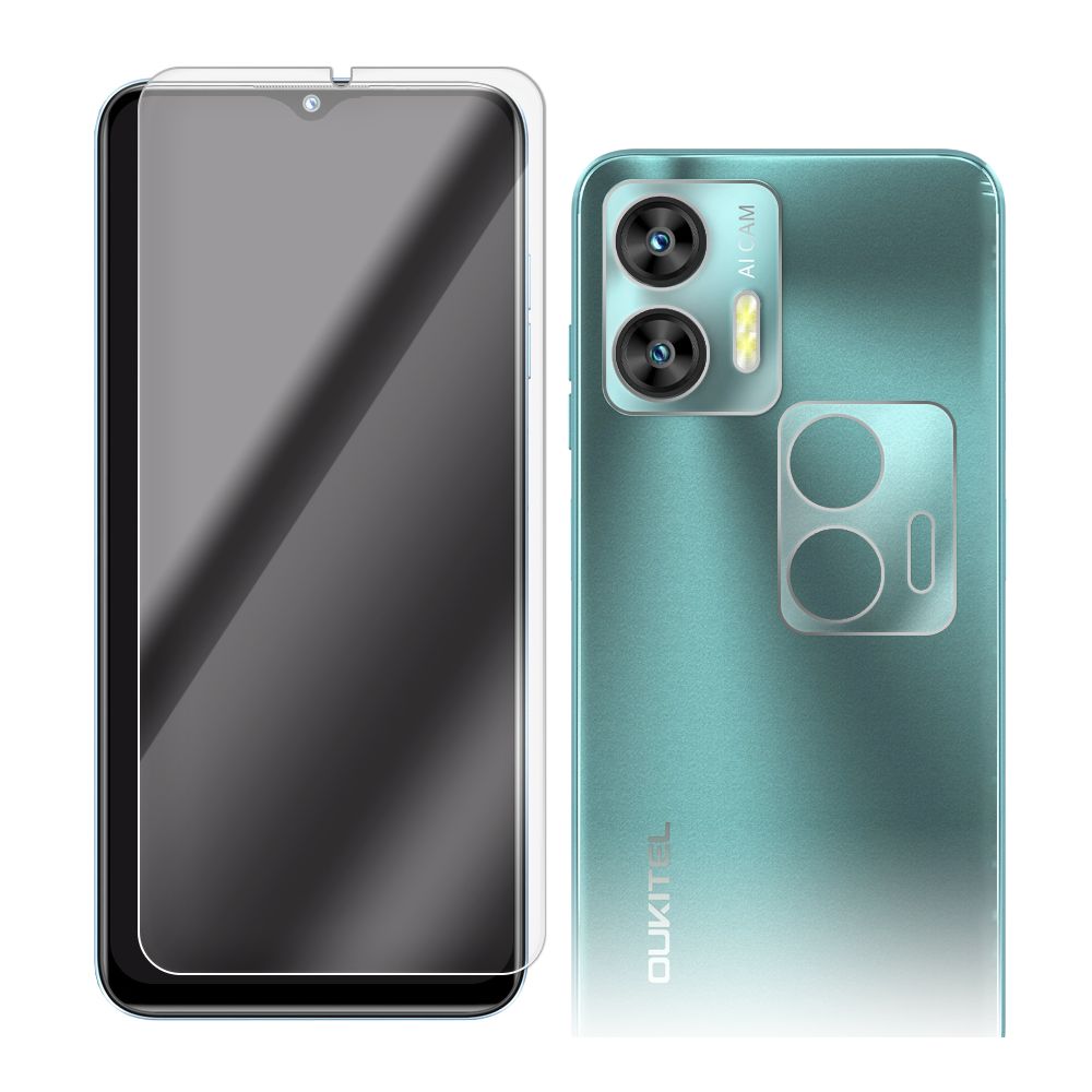 

Стекло защитное гибридное для Oukitel C36 + защита камеры (2шт.)