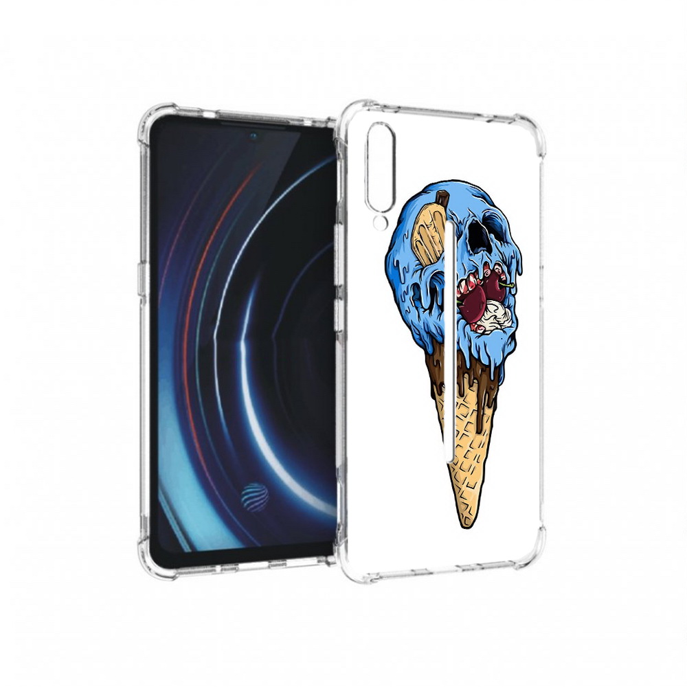 

Чехол MyPads Tocco для Vivo iQOO мороженное череп (PT226955.389.484), Прозрачный, Tocco