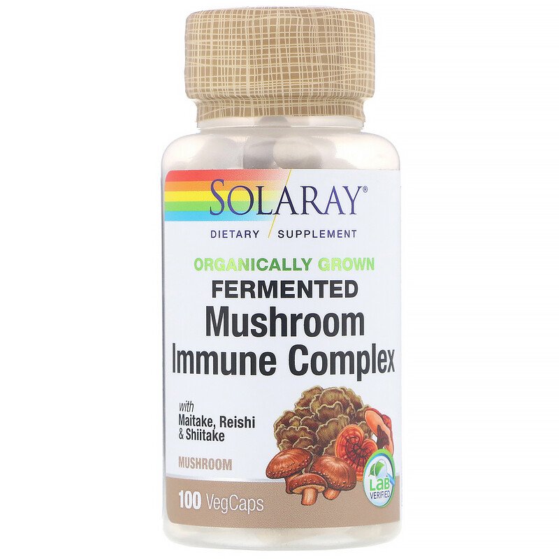 фото Solaray fermented mushroom immune complex 100 капсул