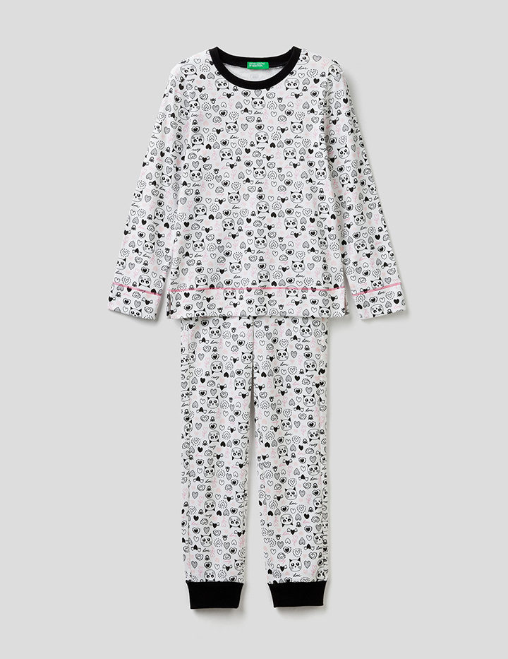 

Пижама для девочек Benetton цв. белый; черный р.116, 21A_38YU0P2FQ