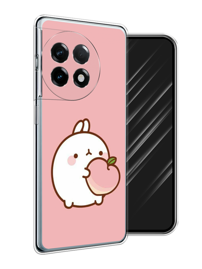 

Чехол Awog на OnePlus 11R/Ace 2 "Кролик с персиком", Розовый;бежевый, 154250-1