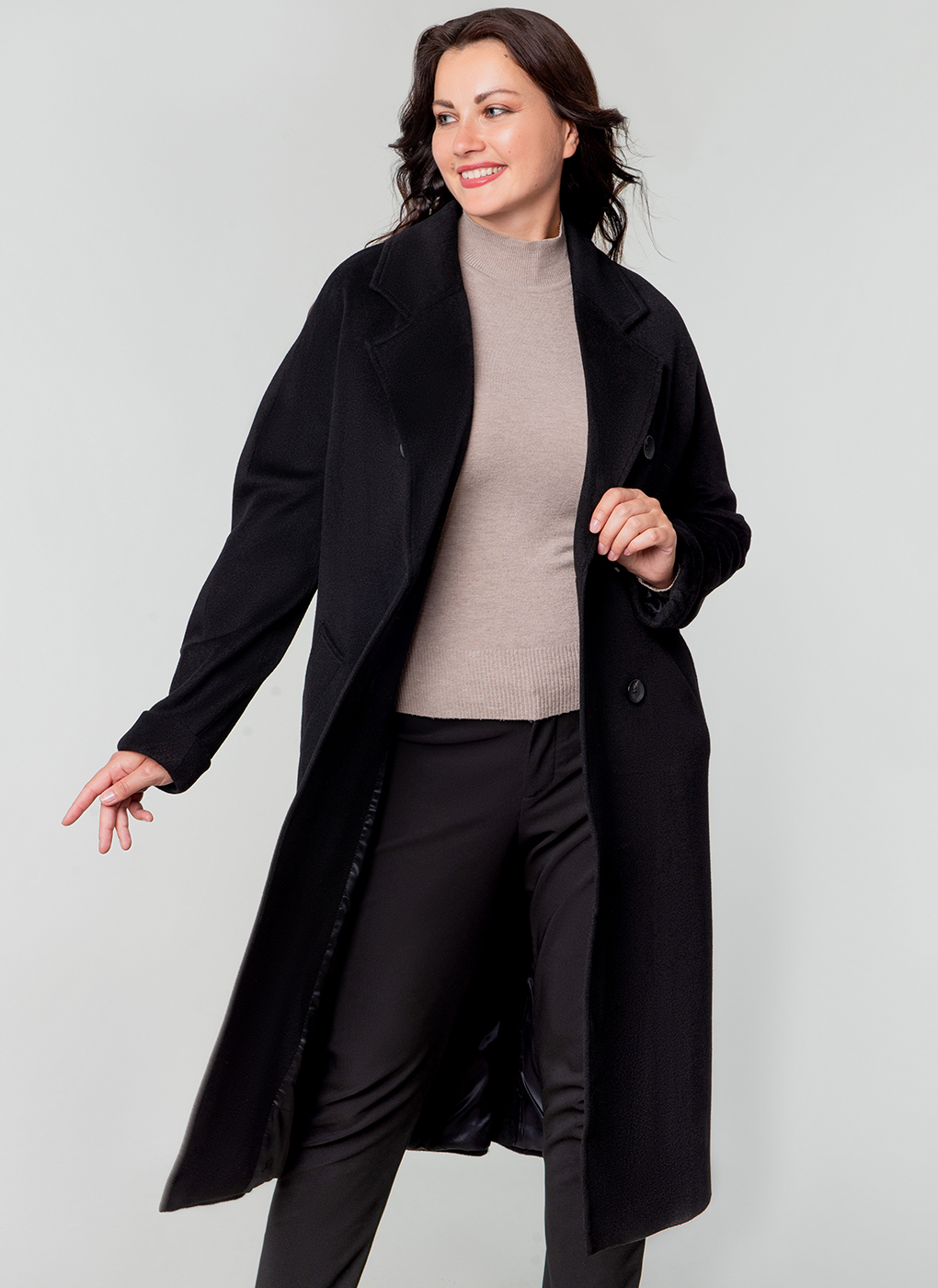 

Пальто женское Каляев 61612 черное 56 RU, 61612