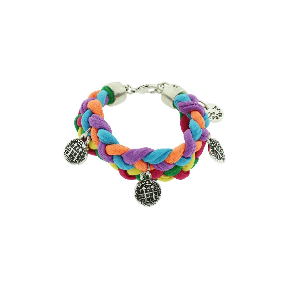 

Браслет из бижутерного сплава с текстилем р.23 Tra-la-ra TLR23-223P007, TLR23-223P007