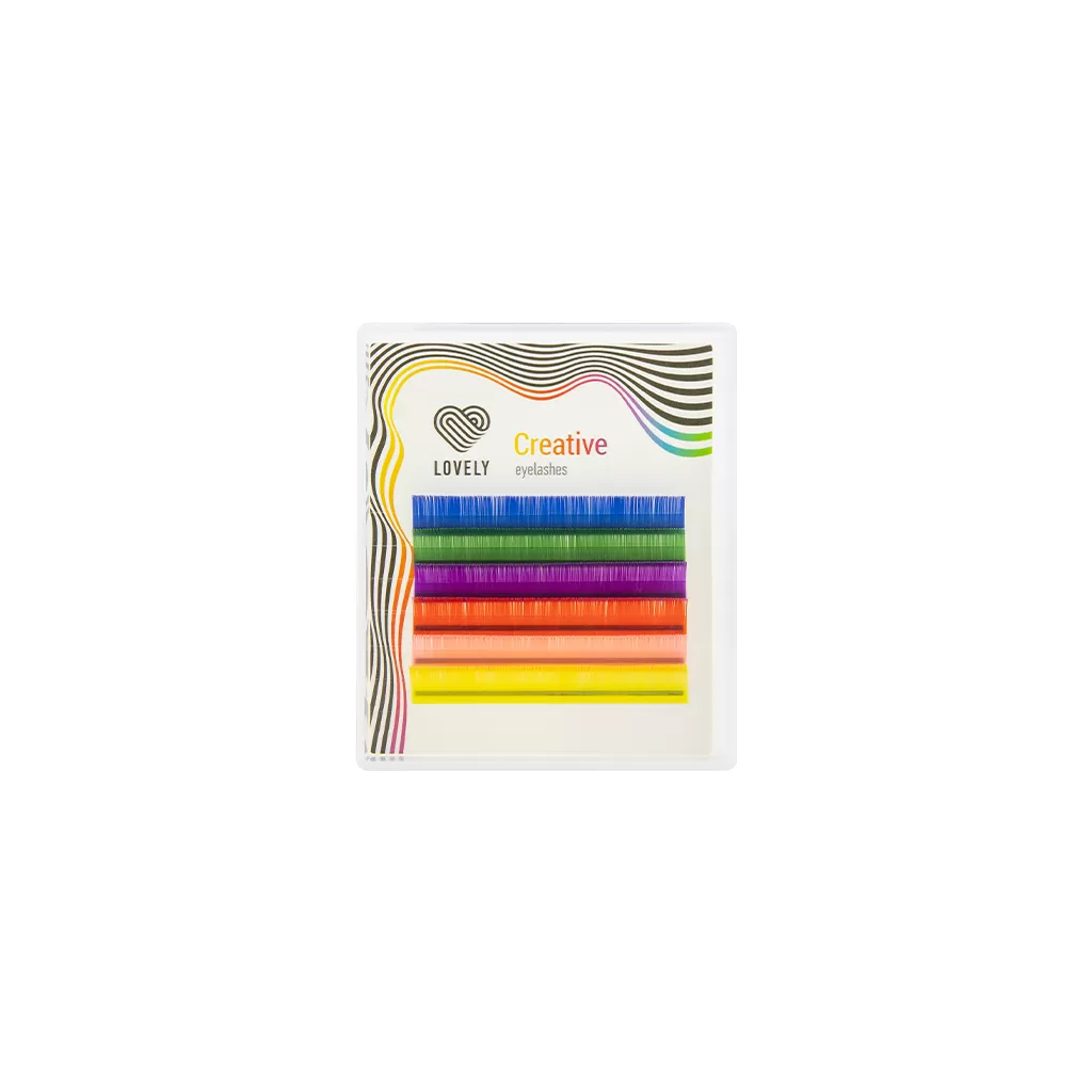 

Ресницы Lovely палитра Multicolor мини 6 линий изгиб C+ толщина 0,10 длина 10