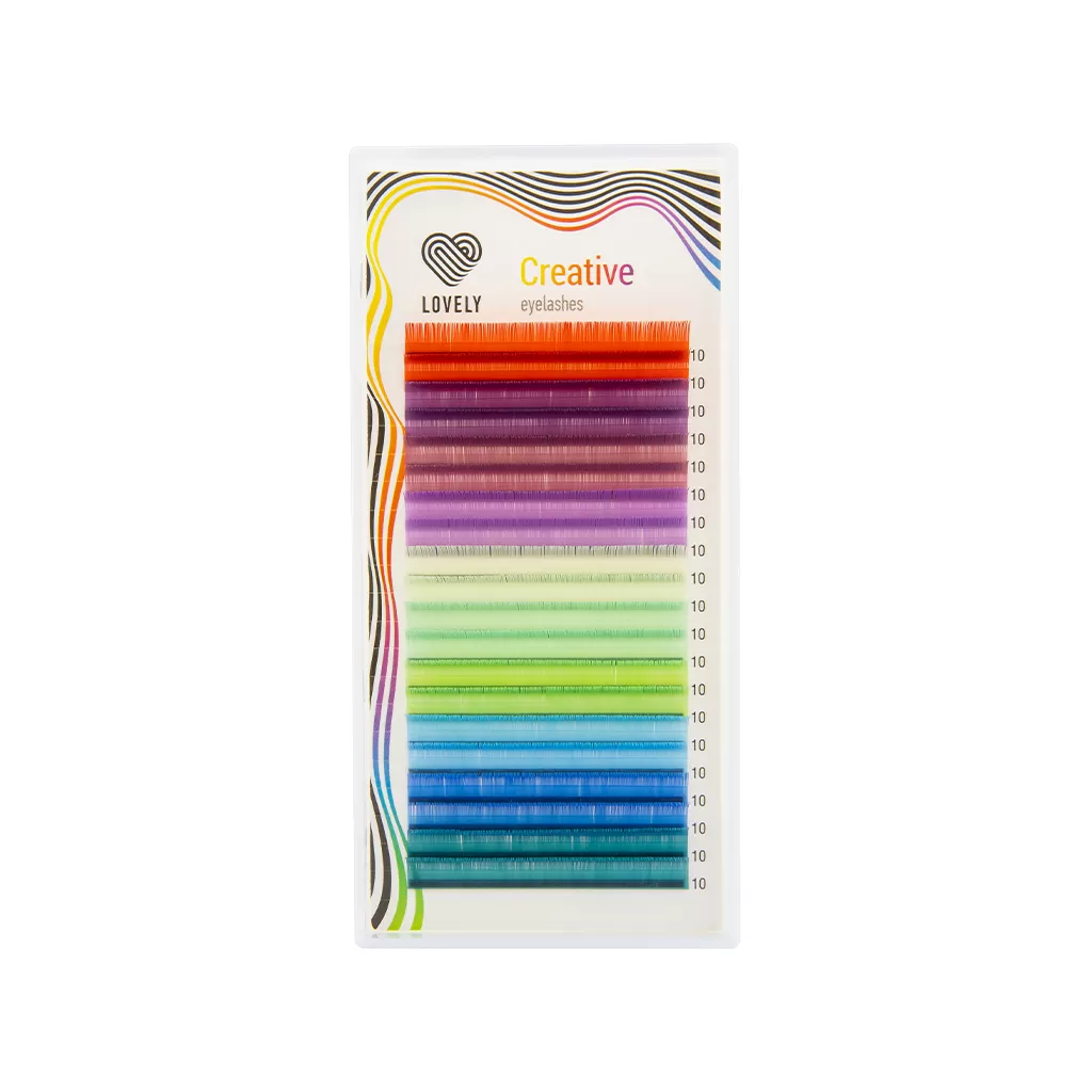 

Ресницы Lovely палитра Феерия 20 линий изгиб C толщина 0,07 длина 14