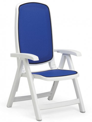 Кресло пластиковое складное ReeHouse Delta Белый, синий