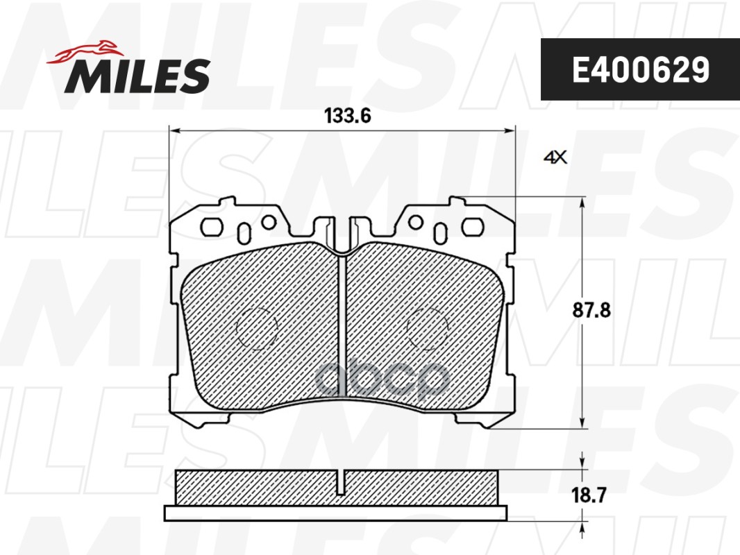 

Тормозные колодки Miles передние E400629, E400629