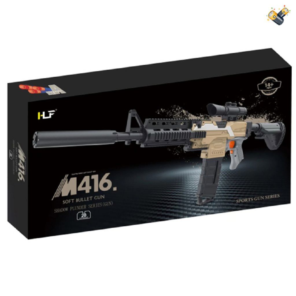 Игрушка Автомат Fanrong M416, свет-звук-мягкие пули 201078196 прицел оптический veber wolf prismatic 5x40 rgb