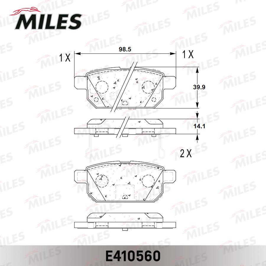 

Тормозные колодки Miles задние E410560, E410560