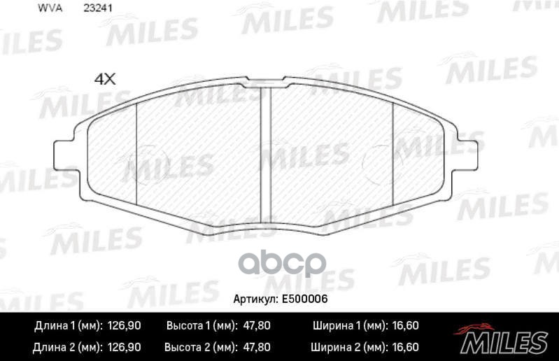 

Тормозные колодки Miles передние E500006, E500006