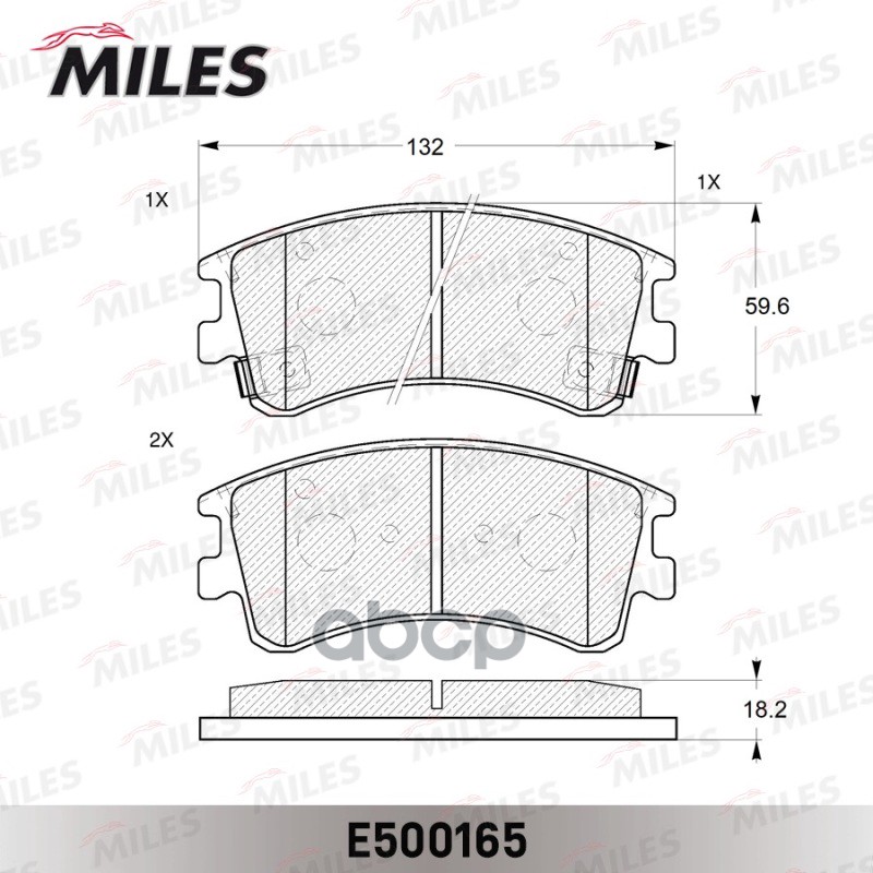 

Тормозные колодки Miles передние E500165, E500165