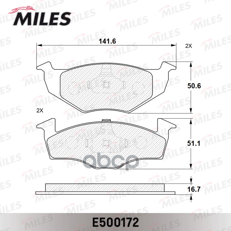 

Тормозные колодки Miles передние E500172, E500172