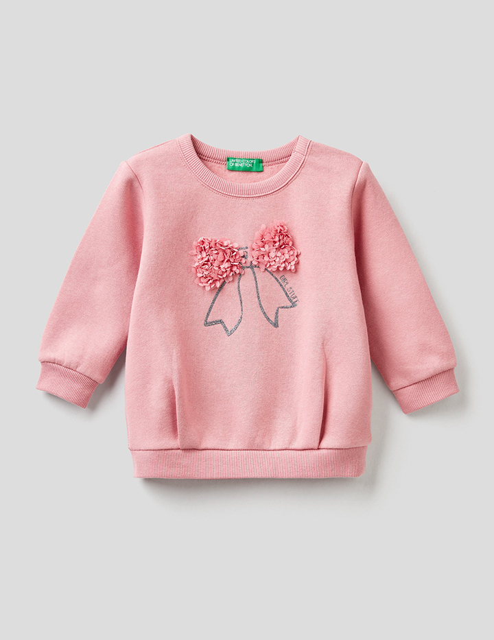 

Свитшот для девочек Benetton цв. розовый р.80, 21A_39M2C15FH
