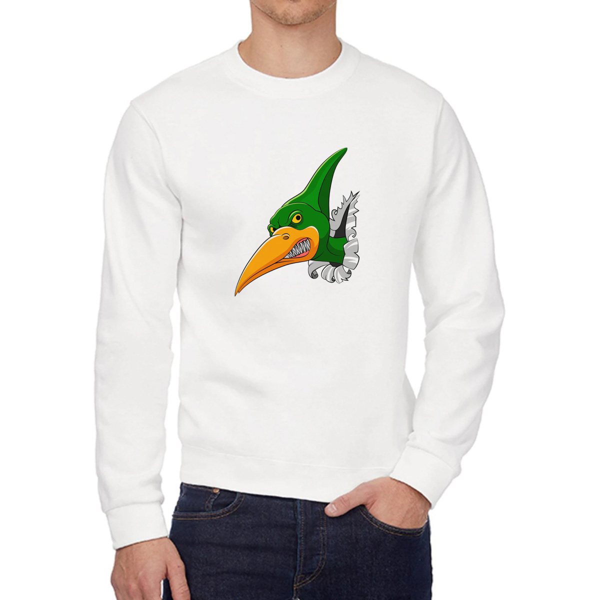 

Свитшот женский CoolPodarok Животные. Злая птица белый 50 RU, W0501591