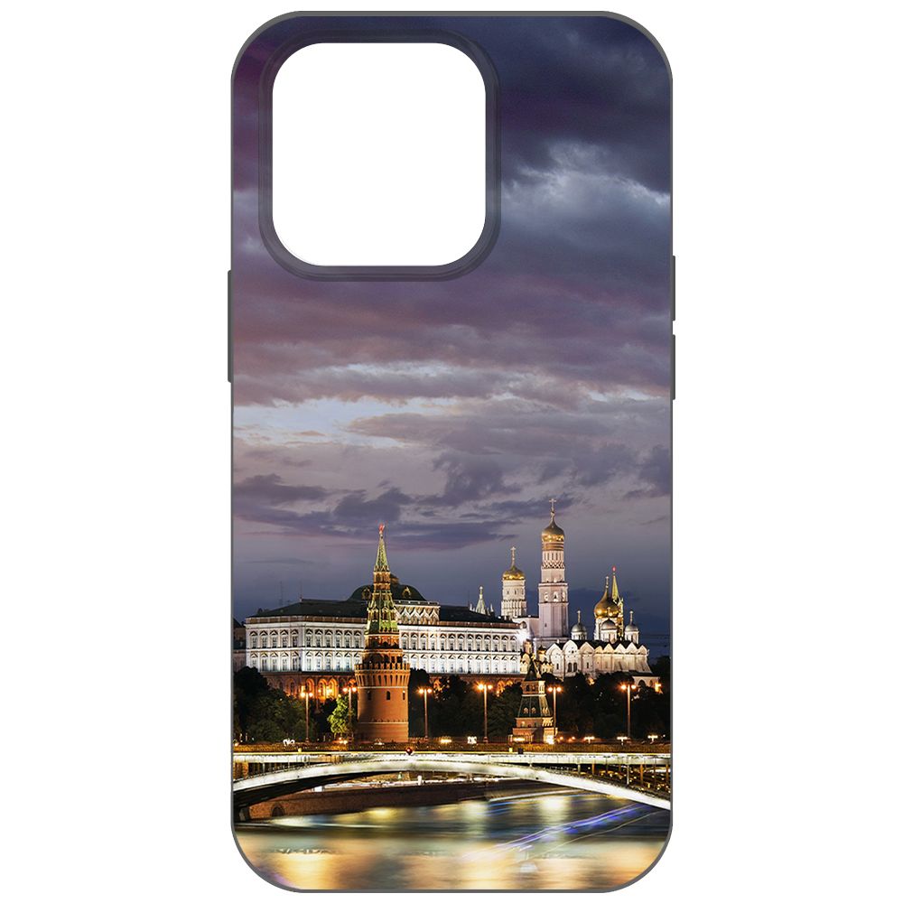 

Чехол-накладка Krutoff Soft Case Россия, Московский Кремль для iPhone 14 Pro черный