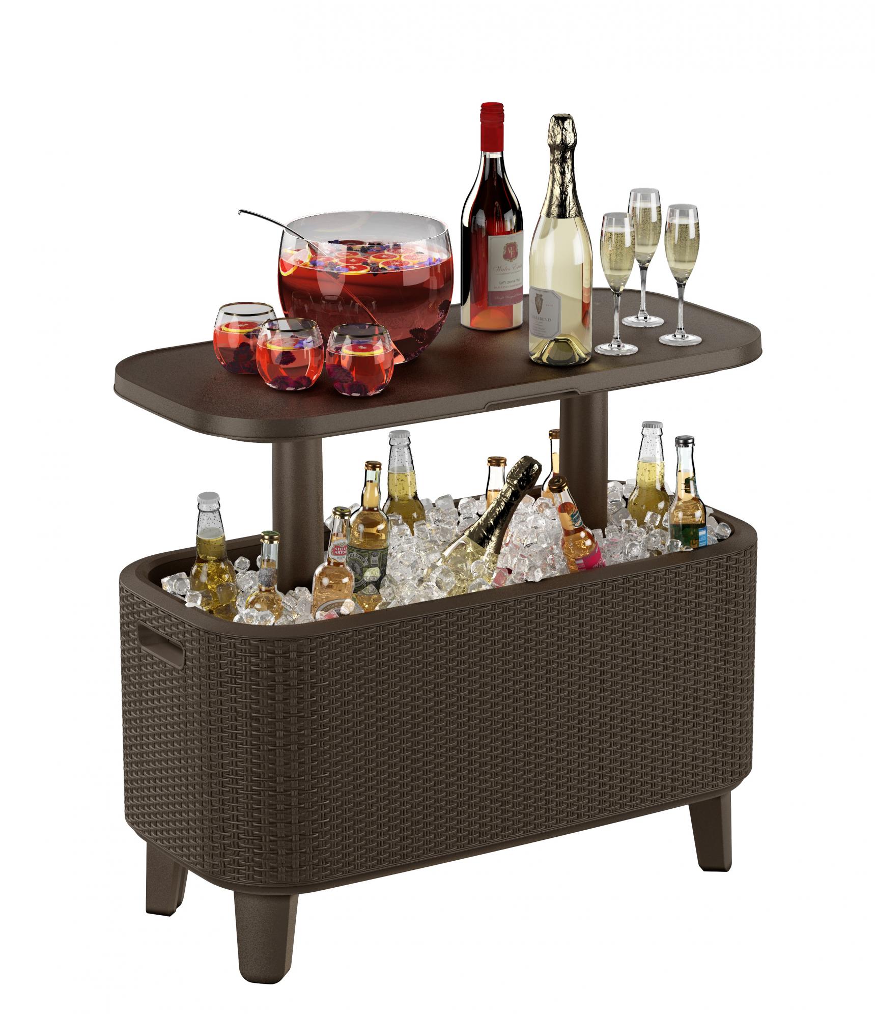 фото Стол для дачи кофейный keter bevy bar large cool bar 83,5x40x50 см коричневый