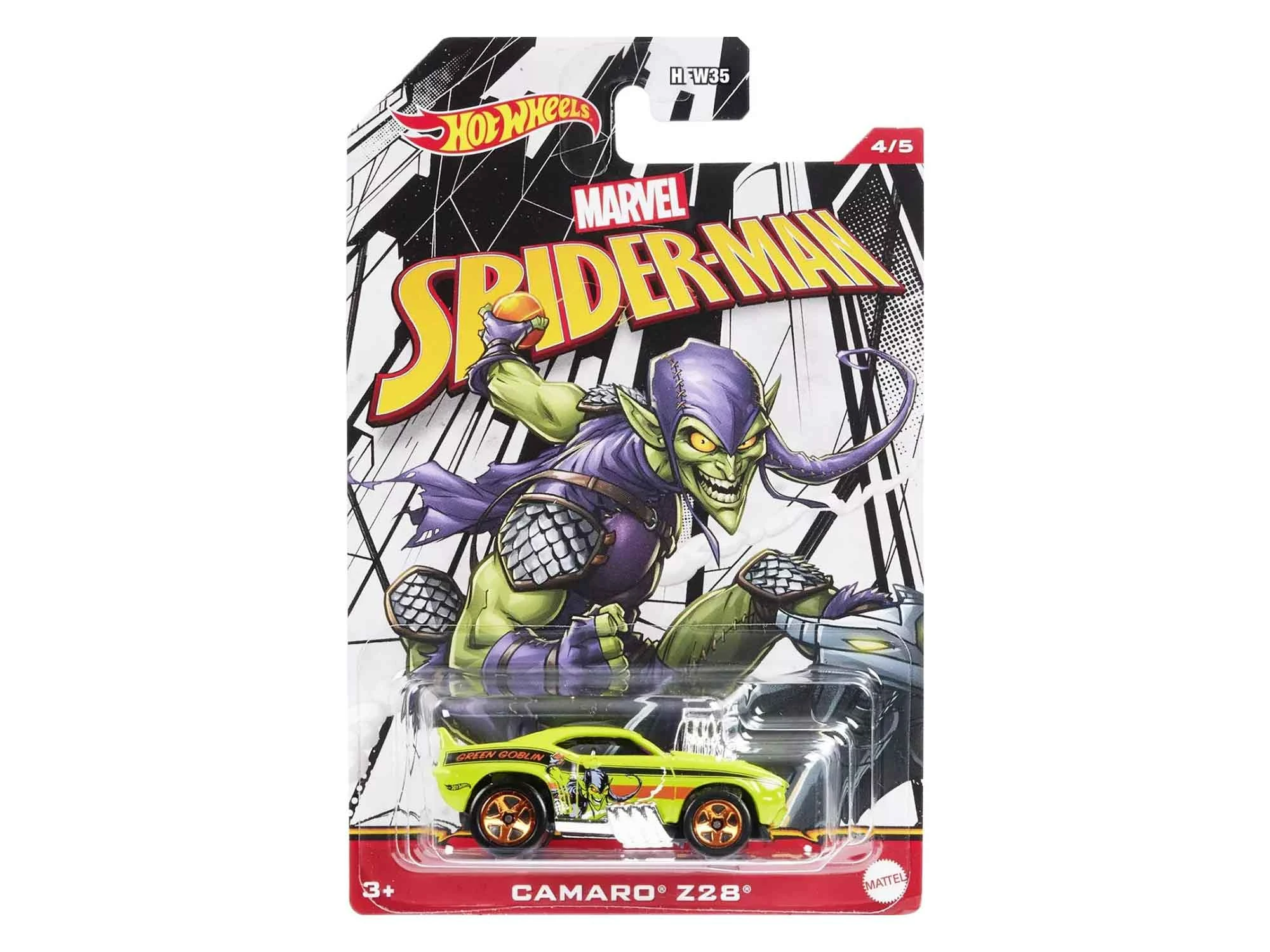 Машинка Hot Wheels Marvel Spiderman, Camaro Z28 HDG78 игрушечная машинка hot wheels игрушечная машинка hot wheels marvel spider man