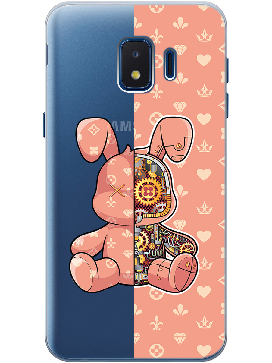 

Силиконовый чехол на Samsung Galaxy J2 Core с принтом "Персиковый Кролик с механизмом", Прозрачный;бежевый;оранжевый, 720544771