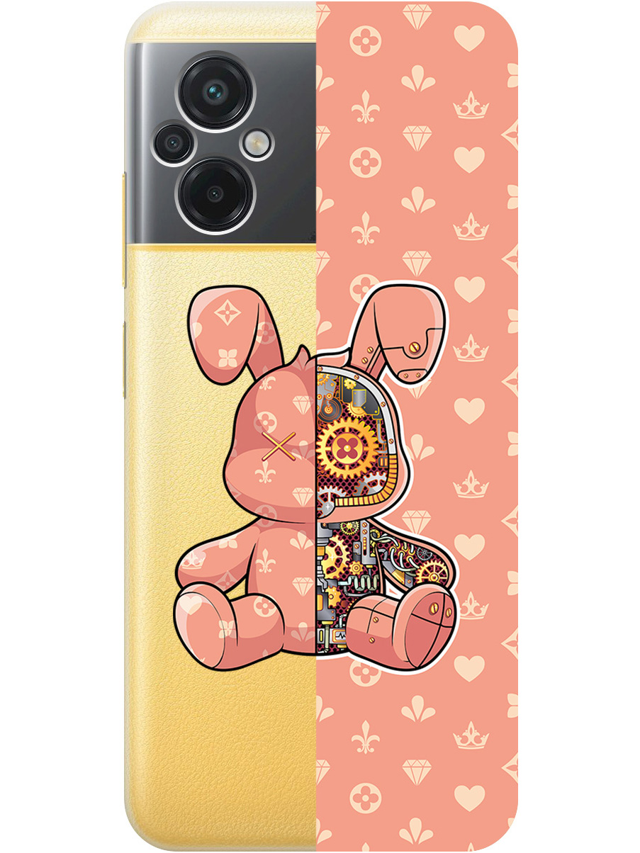 

Силиконовый чехол на Xiaomi Poco M5 с принтом "Персиковый Кролик с механизмом", Прозрачный;бежевый;оранжевый, 745400971