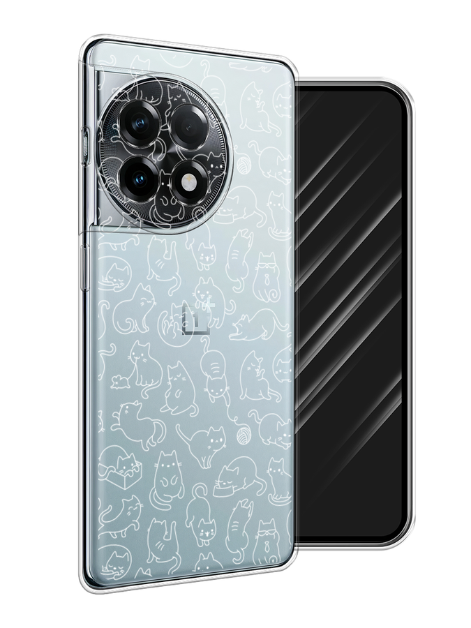 

Чехол Awog на OnePlus 11R/Ace 2 "Шкодливые котики", Прозрачный;бежевый, 154250-1