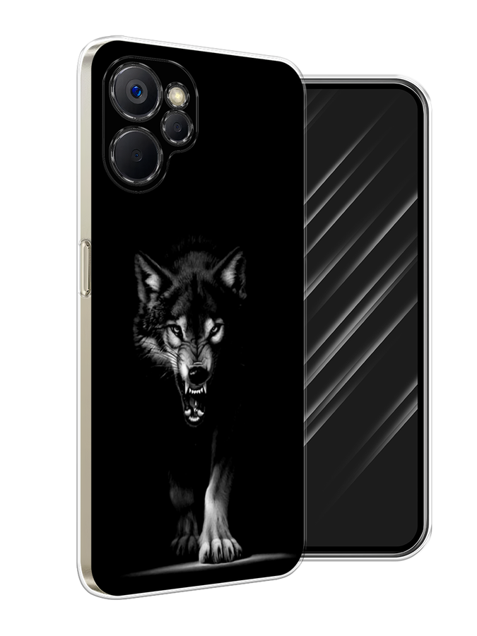 

Чехол Awog на Realme 9i 5G/10T 5G "Волк выходит из ночи", Серый;черный;белый, 2514050-1