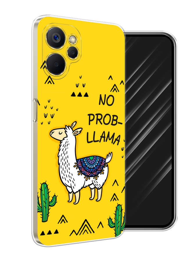 

Чехол Awog на Realme 9i 5G/10T 5G "No probLLama", Желтый;черный;синий, 2514050-1