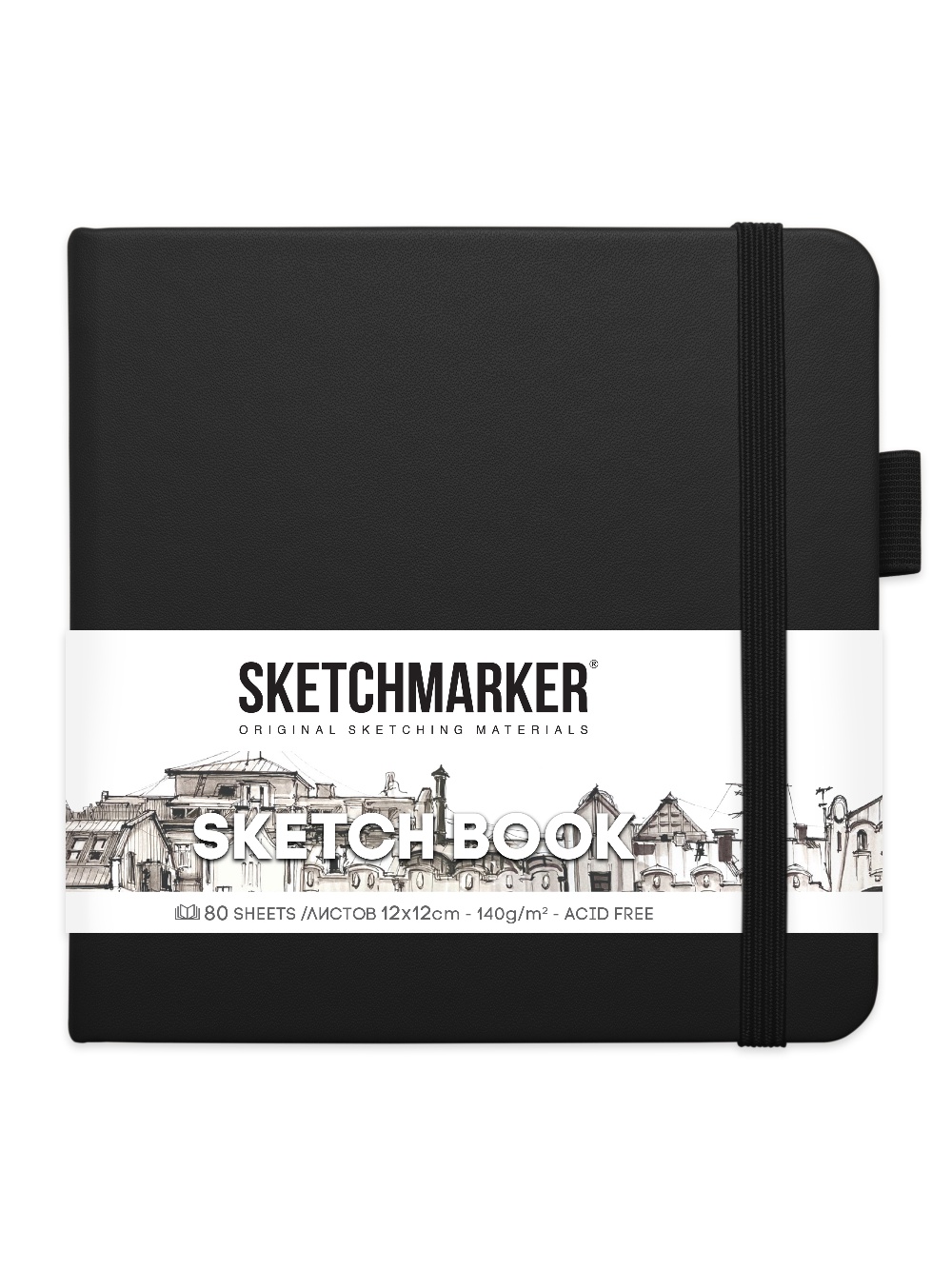 

Скетчбук Sketchmarker 2314002SM 140г/м2 12х12см. 160 стр., цвет: черный