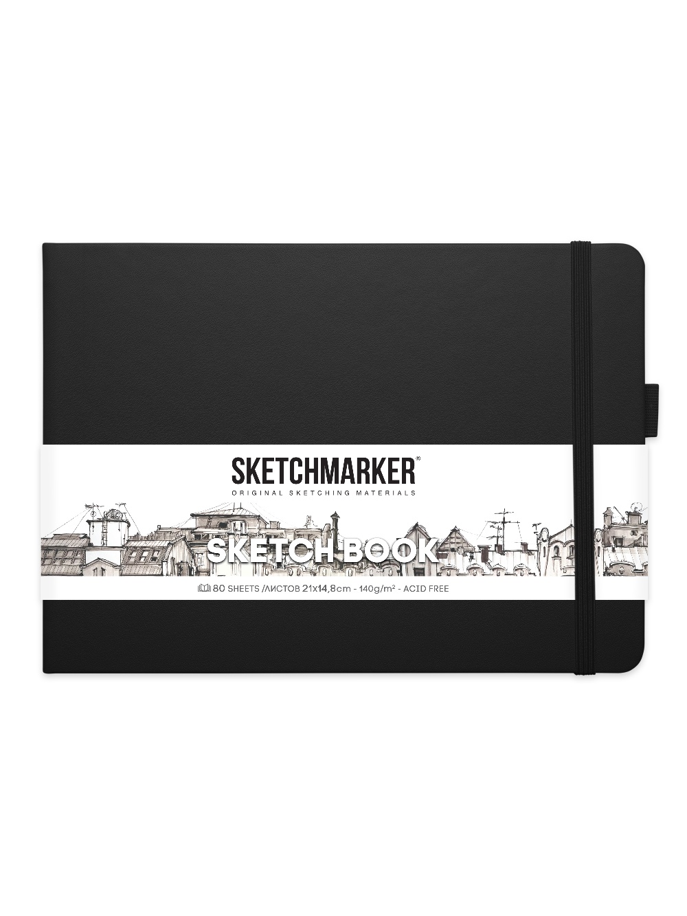 

Скетчбук Sketchmarker 2314004SM 140г/м2 21х14.8см., цвет: черный