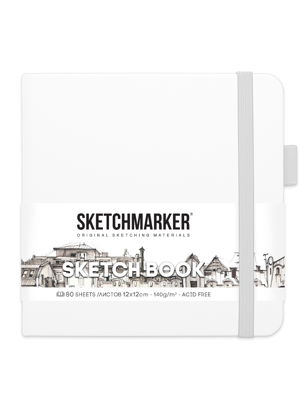 фото Скетчбук sketchmarker 2314102sm 140г/м2 12х12см. 160 стр., цвет: белый