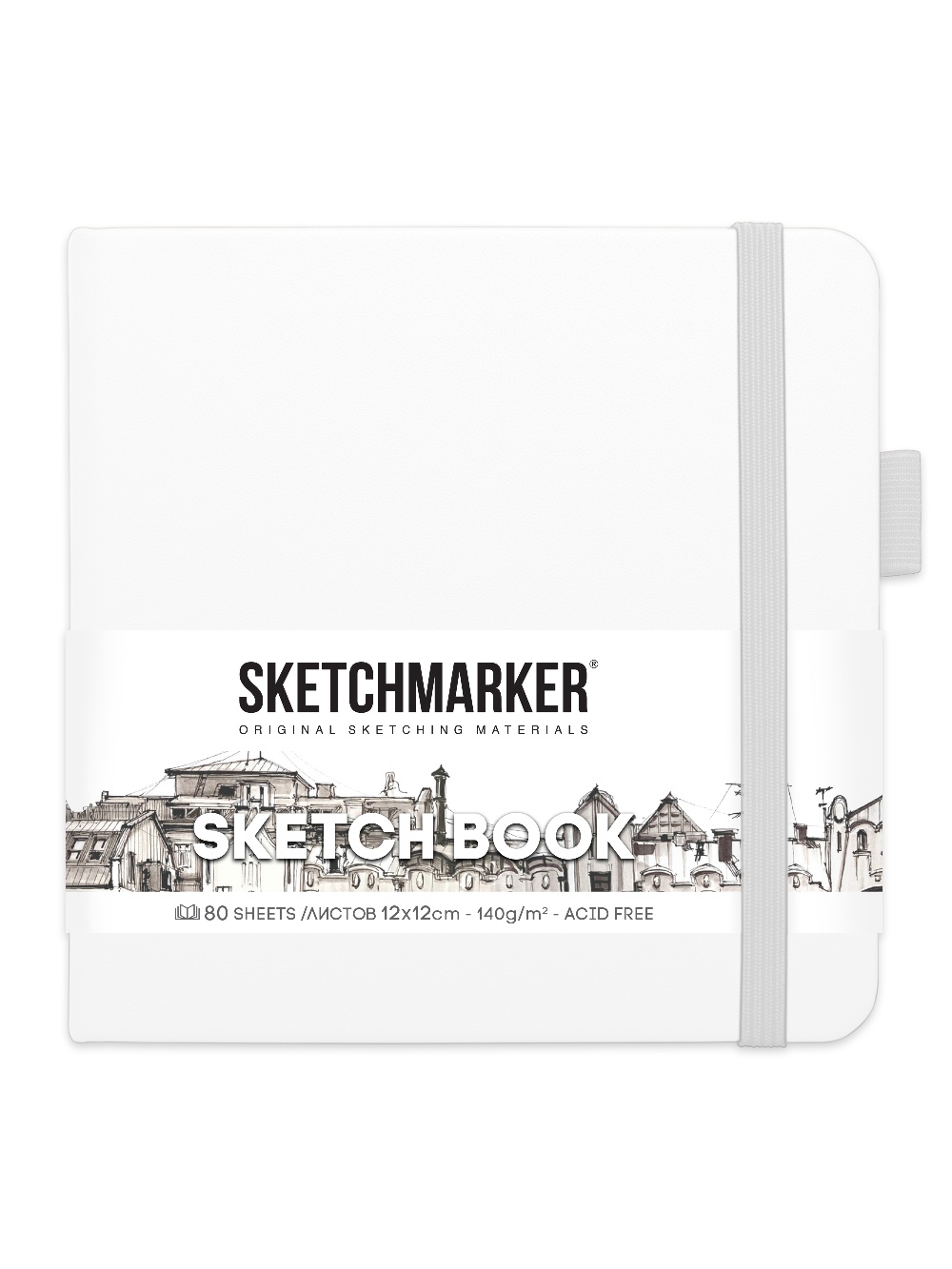 

Скетчбук Sketchmarker 2314102SM 140г/м2 12х12см. 160 стр., цвет: белый