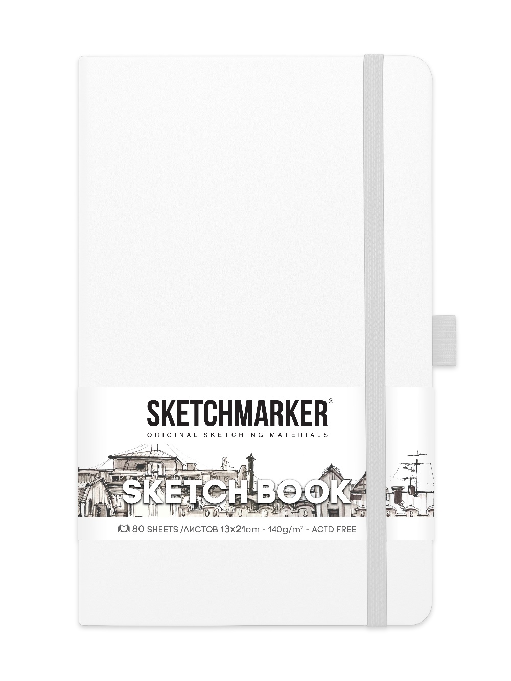 фото Скетчбук sketchmarker 2314103sm 140г/м2 13х21см. 160 стр., цвет: белый