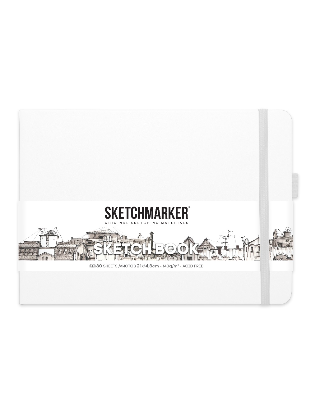 

Скетчбук Sketchmarker 2314104SM 140г/м2 21х14.8см., цвет: белый