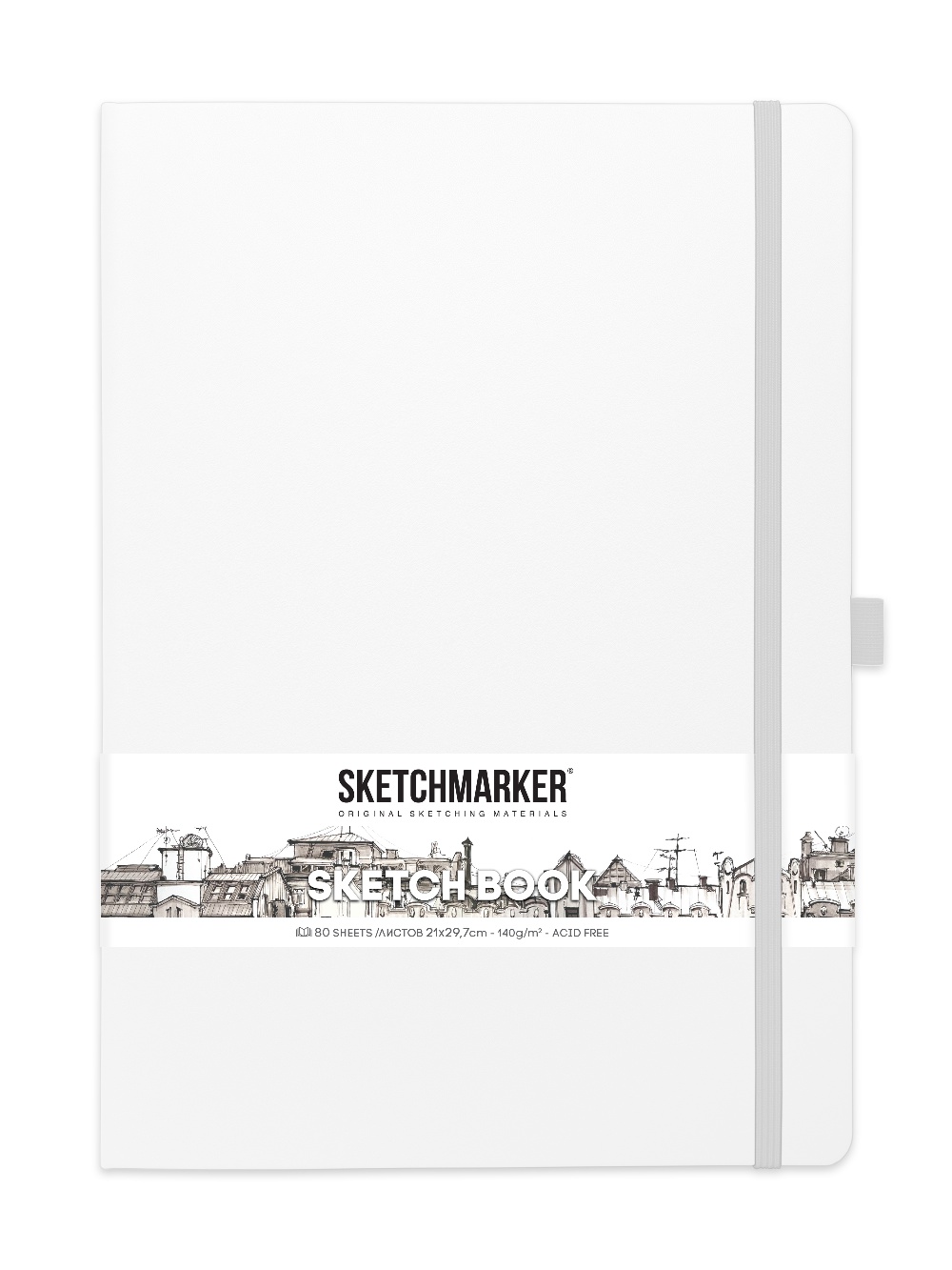 фото Скетчбук sketchmarker 2314105sm 140г/м2 21х29.7см. 160 стр., цвет: белый