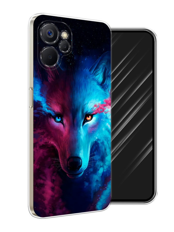 

Чехол Awog на Realme 9i 5G/10T 5G "Волшебный волк", Голубой;розовый, 2514050-1