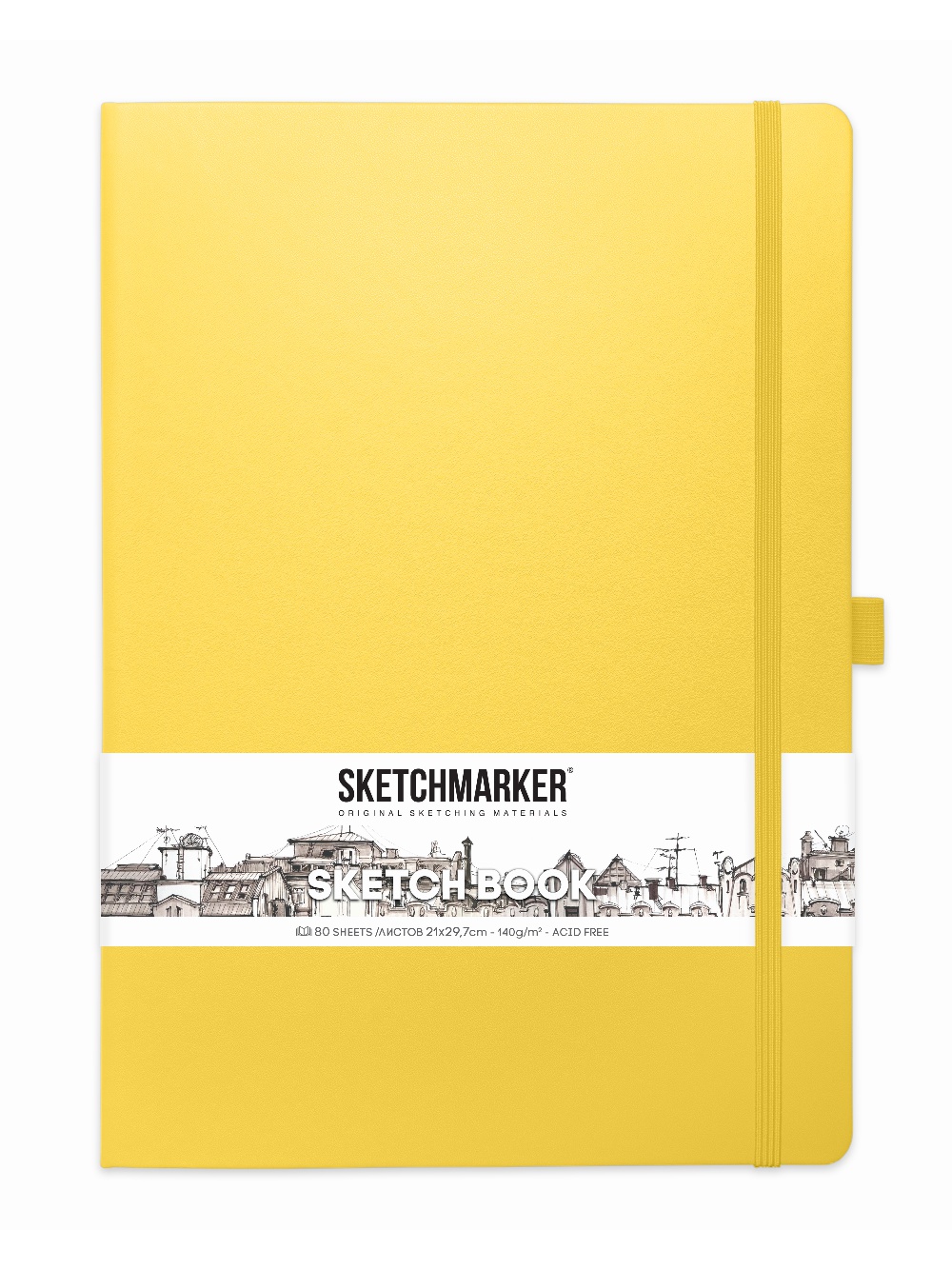 

Скетчбук Sketchmarker 2314304SM 140г/м2 21х29.7см., цвет: лимонный