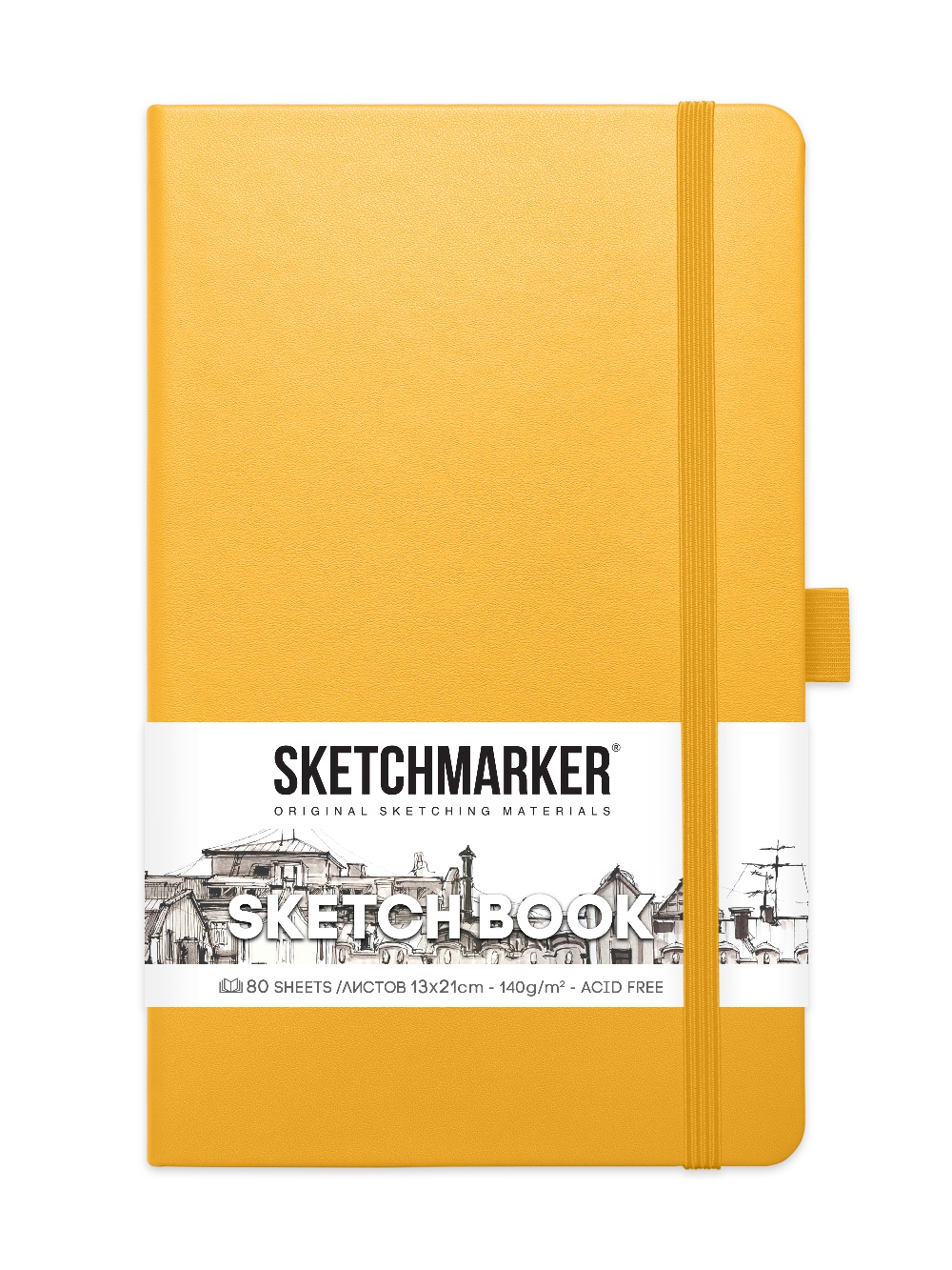 фото Скетчбук sketchmarker 2314403sm 140г/м2 13х21см. 160 стр., цвет: оранжевый