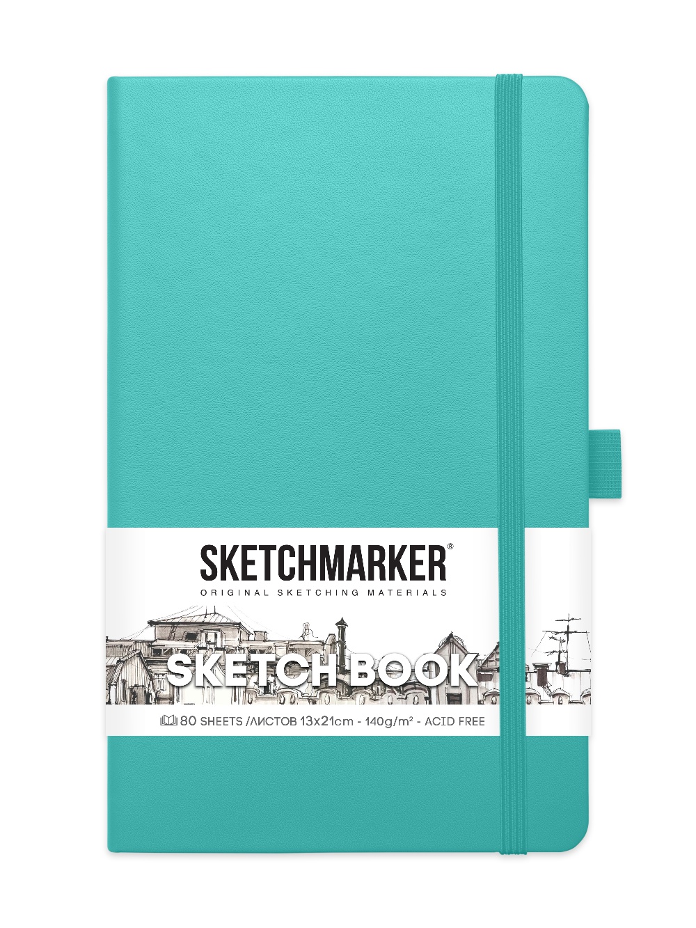 фото Скетчбук sketchmarker 2314503sm 140г/м2 13х21см. 160 стр., цвет: тиффани
